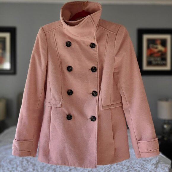 H&M Light Pink Peacoat - Size 8 - Picture 1 of 4